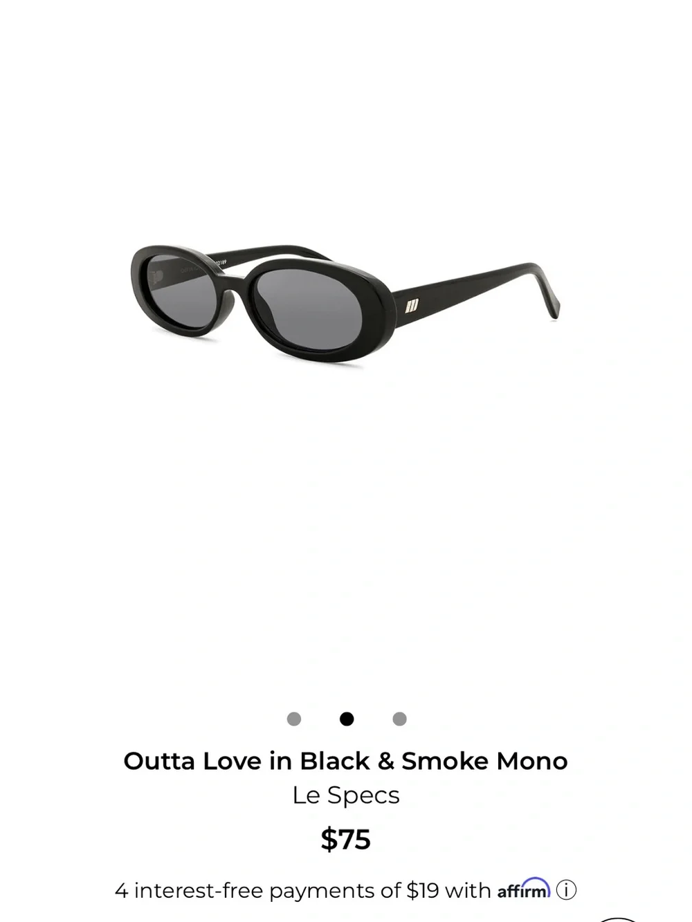 Le Specs Outta Love Sunglasses — Black & Smoke Mono